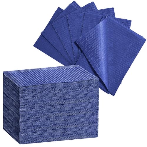 125 Pcs 3 Ply Tattoo Paper Napkins for Dental Office, Tattoo Shop and Beauty Salon - 13'' x 18", Dark Blue