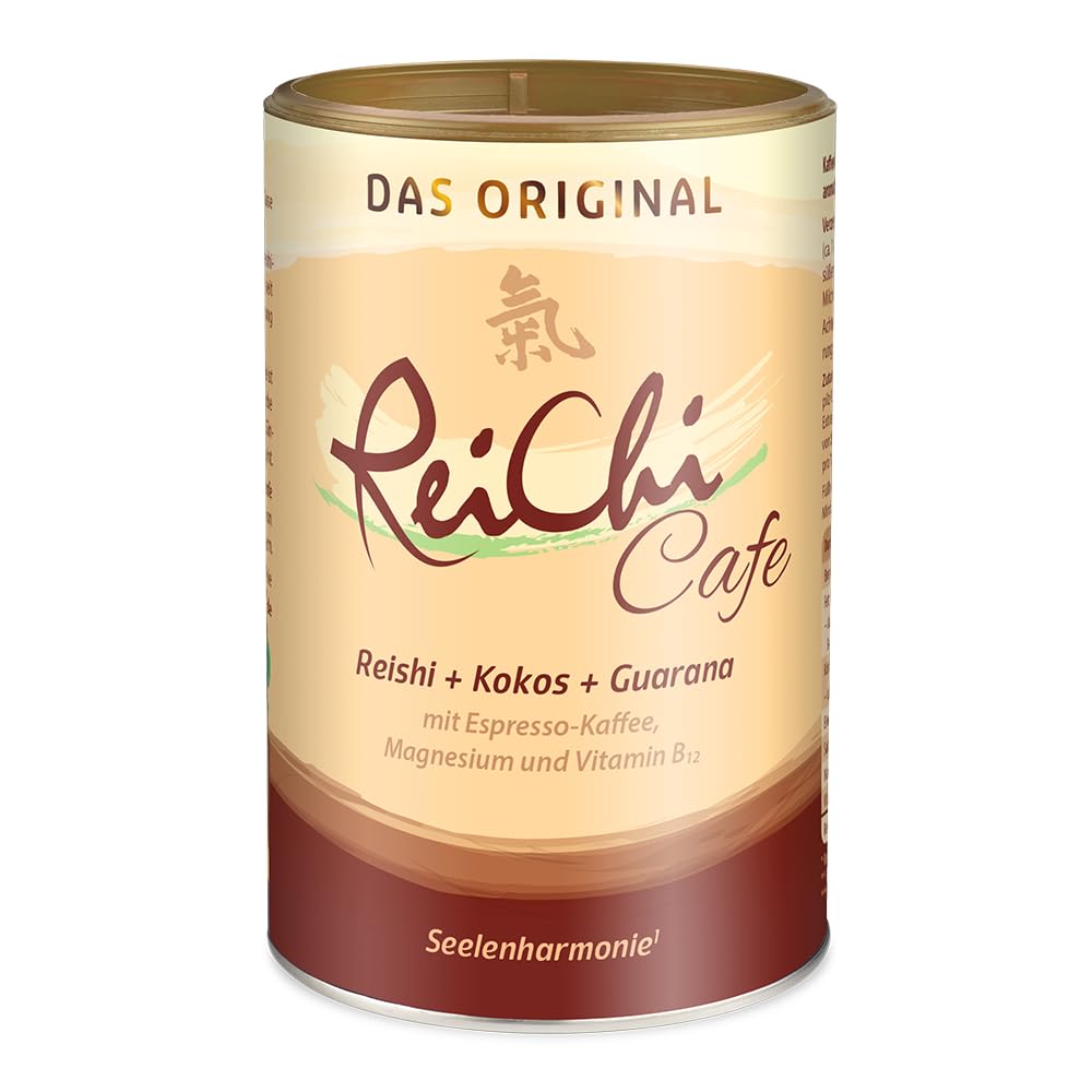 ReiChi Cafe 400 g | exotischer Kaffee-Genuss | Reishi-Pilz, Ginseng & Kokos | Koffein aus Guarana und Kaffee | Magnesium + B12 | Pilzkaffee | Gut für die Nerven und weniger Müdigkeit** | vegan