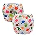 Alva Baby 2pcs Pack One Size Reuseable Washable Swim Diapers SW-YA135136