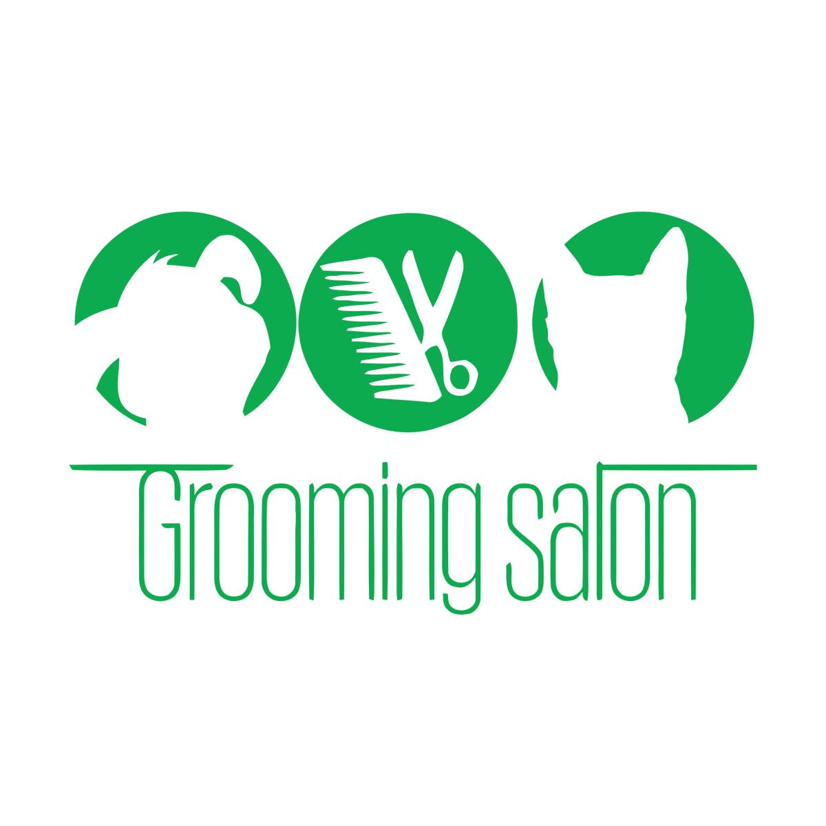 Engraving Stickers Pet Grooming Salon Animals Dog Cat Pet Shop Logo 48x80.7cm Art Mural Painting Large Green — image 1