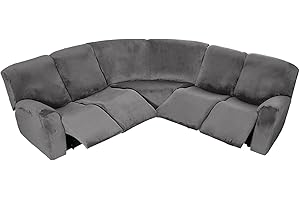 MINGPINHUIUS Velvet Curved Sectional Couch Covers