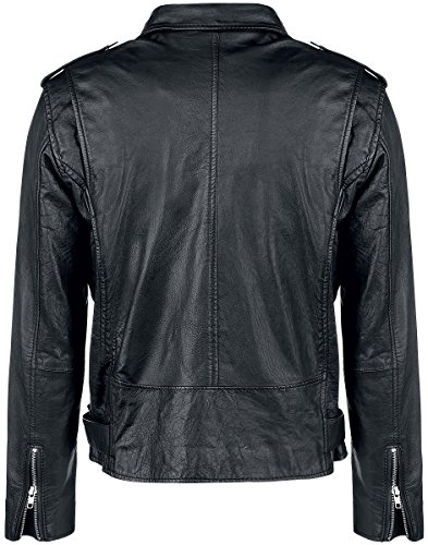 Giacca Di Pelle Di Classic Style - Leather Jacket - S A 5XL - Uomo - Nero - 2