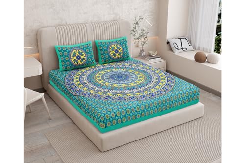 Image of Monique Bedsheet Set | 144 TC Cotton Bedsheet for Double Bed with 2 Pillow Cover