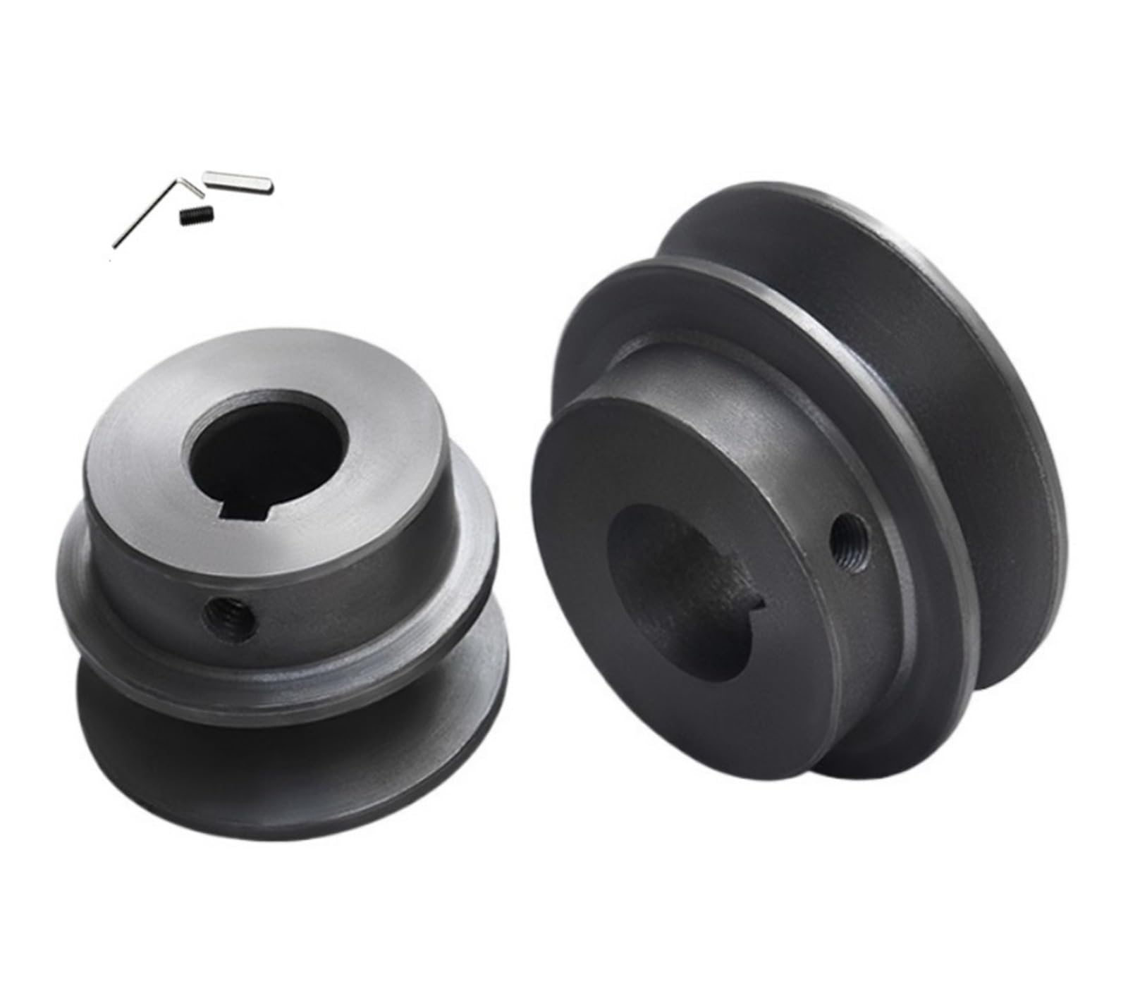 Puleggia a gola singola, puleggia piatta tipo B a gola singola 1B, puleggia in ghisa triangolare, motore, riduttore, cinghia, disco(60-1B-16-5)