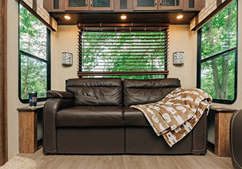 Camco Life is Better at The Campsite Plush Fleece Blanket | Queen-Sized Blanket Measures 90-inches (L) x 90-inches (W) | Greige (53126) Camco Life is Better at The Campsite Plush Fleece Blanket | Queen-Sized Blanket Measures 90-inches (L) x 90-inches (W) | Greige (53126)
