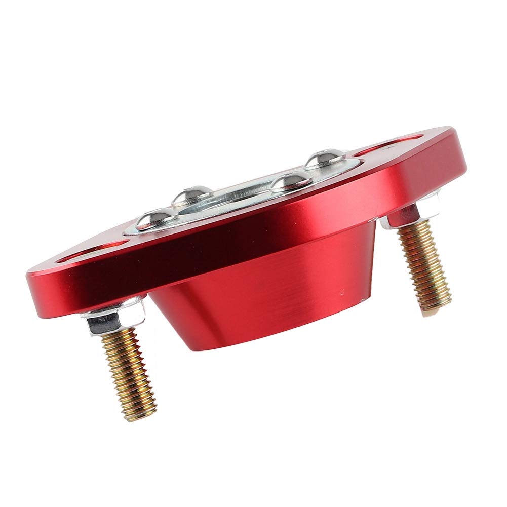 Kimiss Juego de montaje de amortiguador de coche Almohada bola trasera Camber placas Ajuste para E30 E36 E46 (Aleación de aluminio)(Rojo)