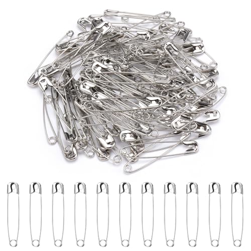 Image of 3 Inch Large Safety Pins 100 pcs Silver Pins Bulk | Heavy Duty for Clothes, Sewing, Craft