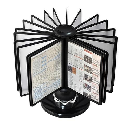 Porte-documents rotatif de bureau avec 20 panneaux double face pour organisation
