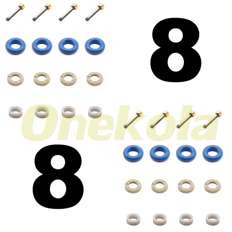 Fuel Injector Repair Kits For GDI 2007-2009 For Mini Cooper Countryman 1.6L L4 0261500029 0261500073 - (Color: 8 piece set)