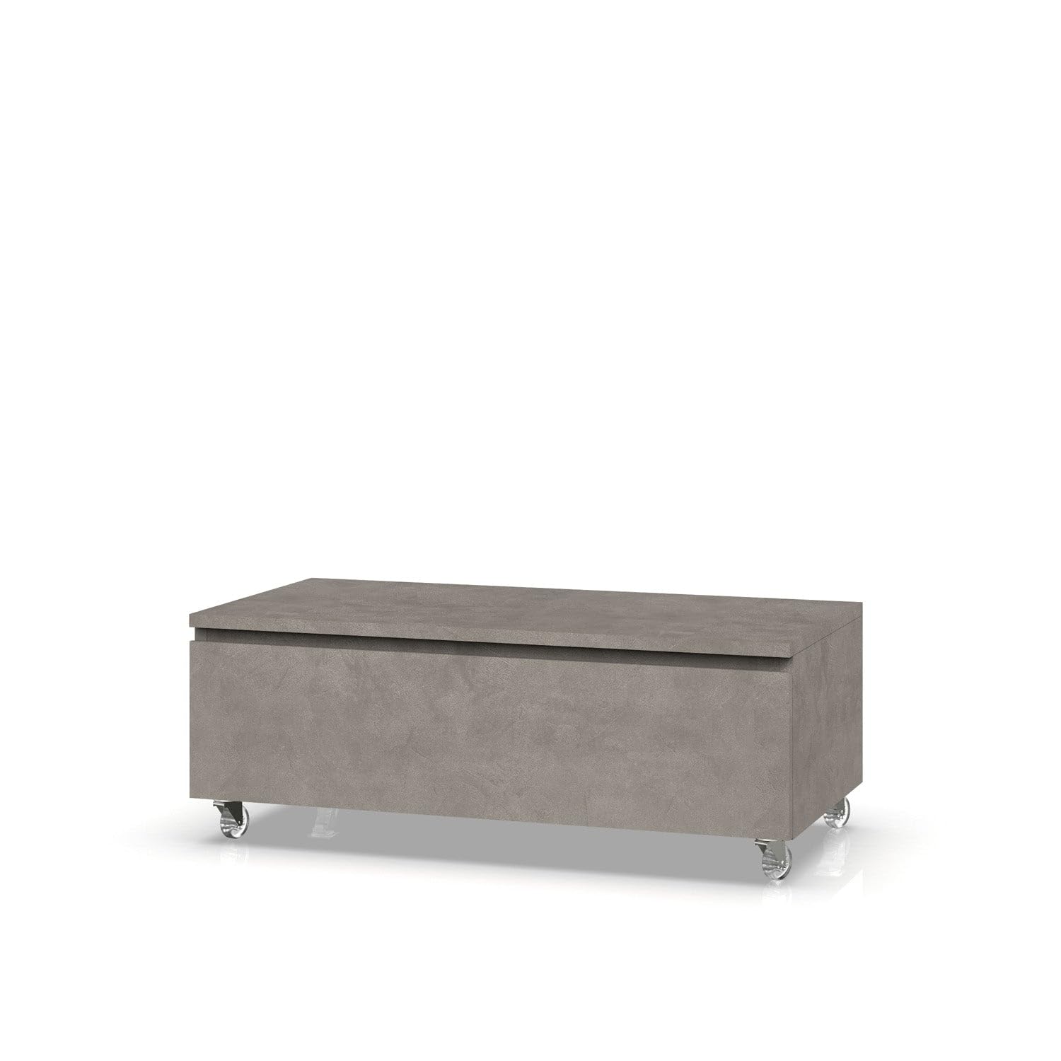 AQA DESIGN accessori casa cassettiera, nr1 cassetto con scorrimento e chiusura soft close, maniglia a gola, nr4 ruote piroettanti, Made in Italy - Bianco - 120x45x32 cm