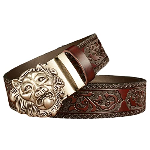 Men's Ratchet Western Embossed Belt - Animal Head Automatic Buckle, Fully Adjustable For Any Waist2