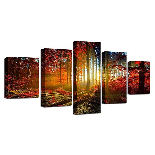 Impression sur toile Maple Forest tableau décoration murale moderne 5 panneaux