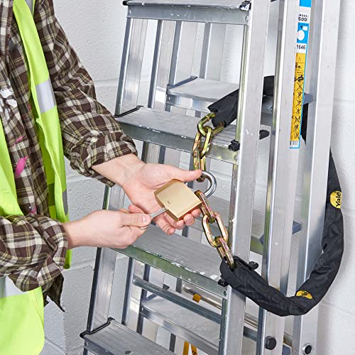 Image of Yale Y110B /50 /126 /1 - Brass Padlock (50 mm) - Indoor Locks for Ladders, Shutter Doors, Tools - 3 Keys - Standard Security