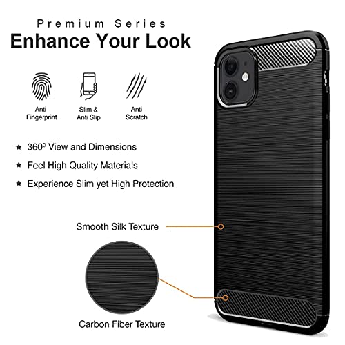 Image of JGD PRODUCTS for iPhone 11 Carbon Fiber Armor Drop Tested Shock Proof TPU Back Case Cover