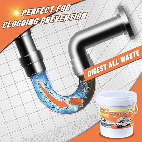 Eazy2hD RV Toilet Treatment Holding Tank Deodorizer for RV Black Tank Chemicals Breaking Down for Camper Portable Porta Potty (50 Pack, Orange) - Thumbnail 5