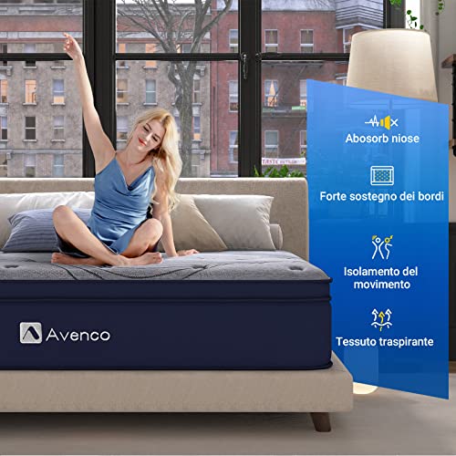 Avenco Materasso Singolo 80×190 h2, Altezza 24cm