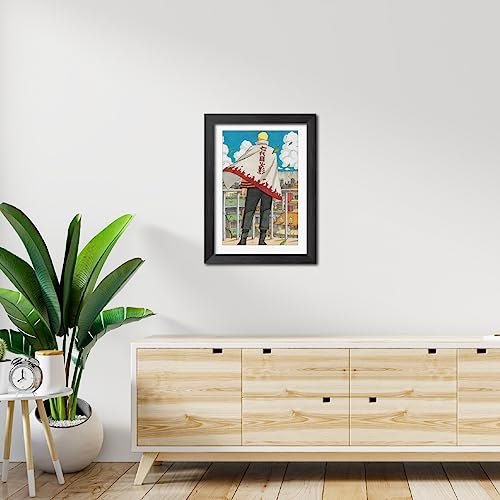 Image of TenorArts Naruto Hokage Photo Frame Laminated Poster Framed Painting with Matt Finish Black Textures (12inches x 9inches)