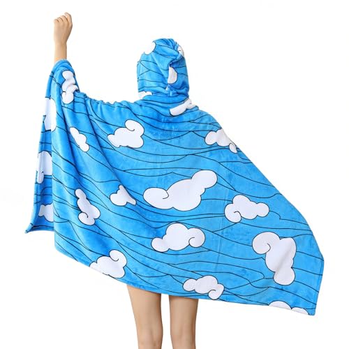 Juejuezi Tragbare Decke mit Kapuze, Überwurf, Decke, Umhang, Cosplay, Kostüm, Schal, Wickeltuch, Nickerchen, Steppdecke, 160 x 100 cm… – Ansicht 3