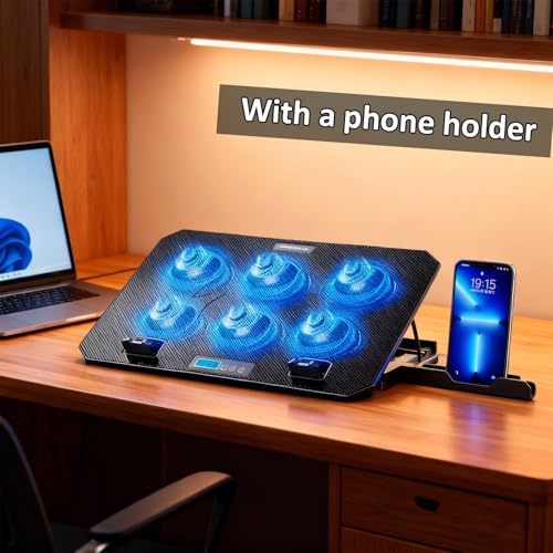 Base de refrigeración para laptop con 6 ventiladores silenciosos miniatura 4