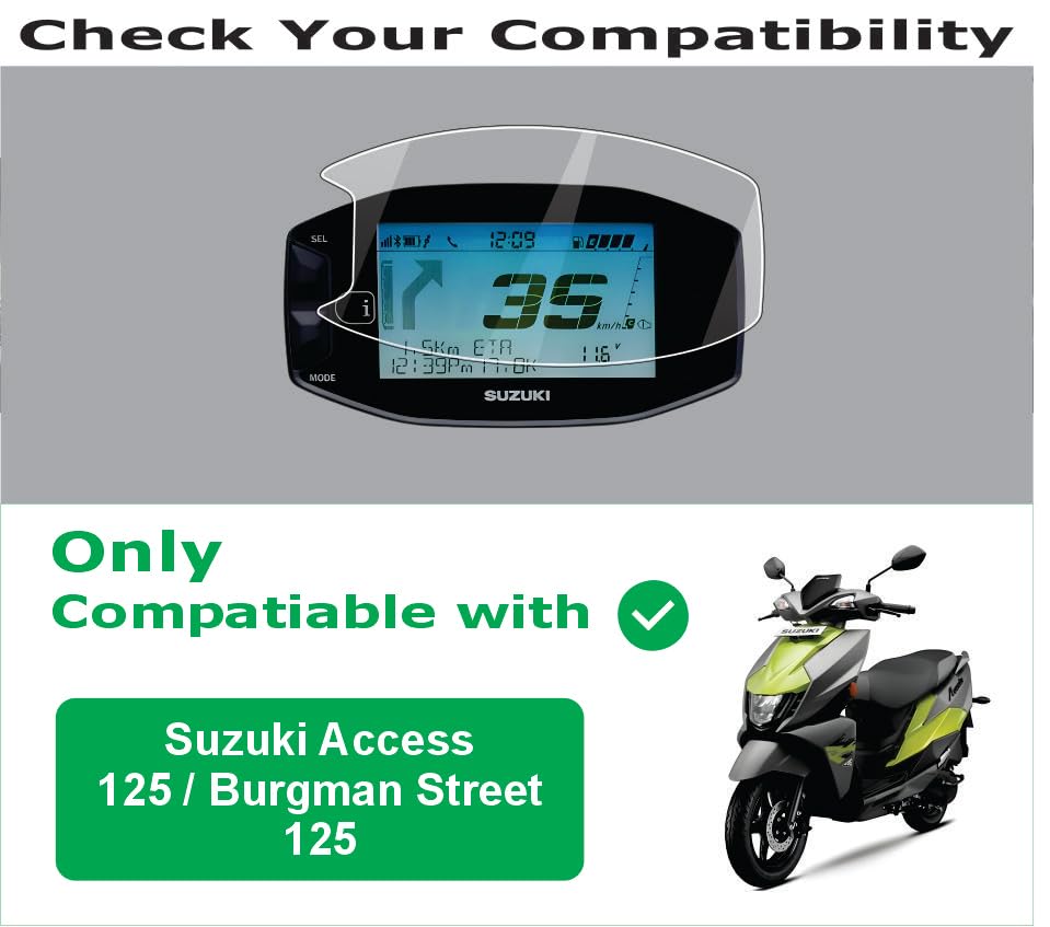 Image of OHAYO 9H Hard Screen Protector for Suzuki Avenis 125 & Burgman Street EX | Scratch Resistant, Military Strength, Clear HD Protection | Digital Console Display Guard, Anti Fingerprint, Bubble Free, Durable Film