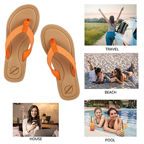 Saidoteto Women's Flip Flops Flat Sandal Casual Summer Thongs Comfort Slip-on Sandal Beach Wear3