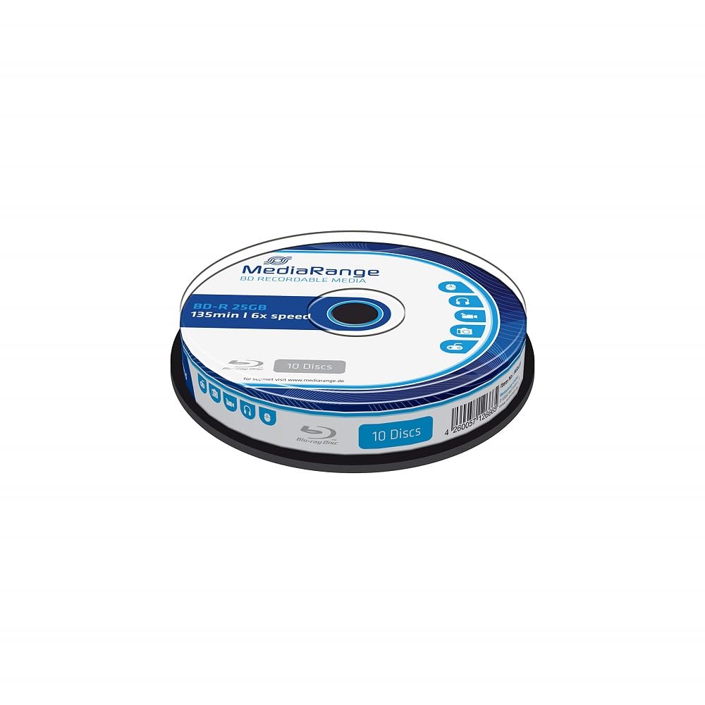 MediaRange MR499 BD-R 25GB 6x (10) Cake Box once writable