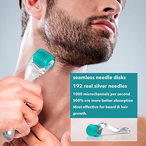 AUDUODUO® Derma roller 192 echte nadeln 0.5mm mit REAL SILVER Nadeln Microneedle roller for Face