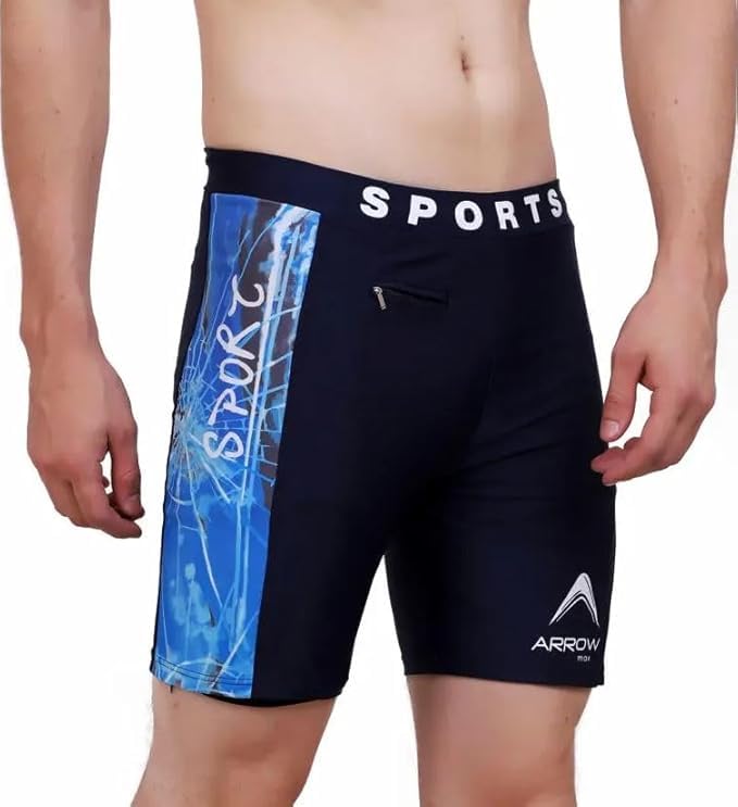 Swimming Costume for Men Jammers Longh Trunk | Printed Men Trunk Blue Swimsuit-image-1