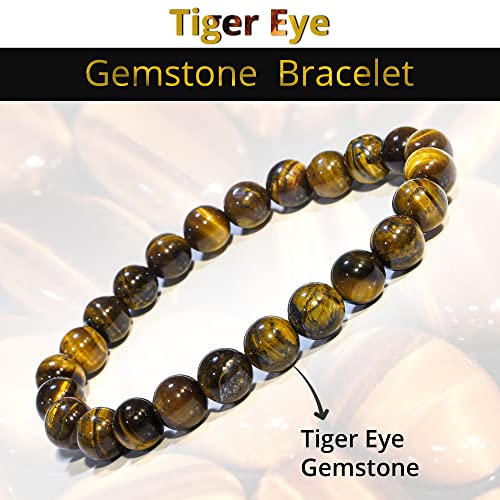 Image of ANAYA AGATE Healing Crystal Bracelet for Women and Men - 8mm Round Beaded Bracelet for Men and Women - Unisex Stretchy Gemstone Bracelet for Healing and Protection
