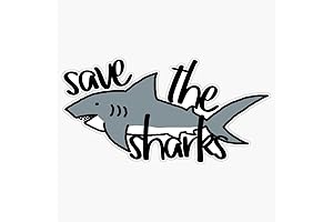 Save The Sharks Bumper Sticker Vinyl Decal