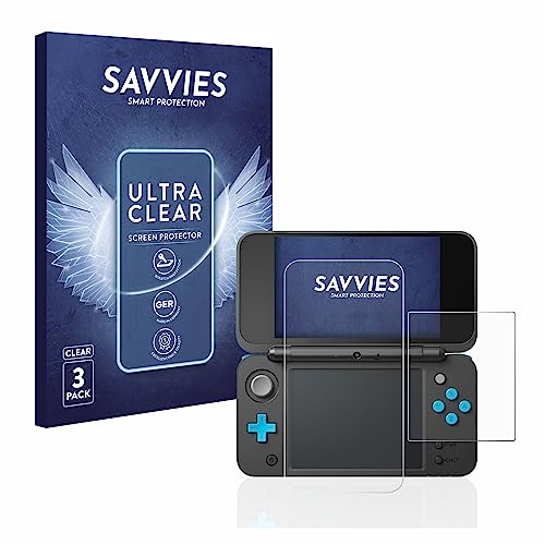 savvies Protector Pantalla para New Nintendo 2DS XL (6 Unidades) Película Ultra Transparente
