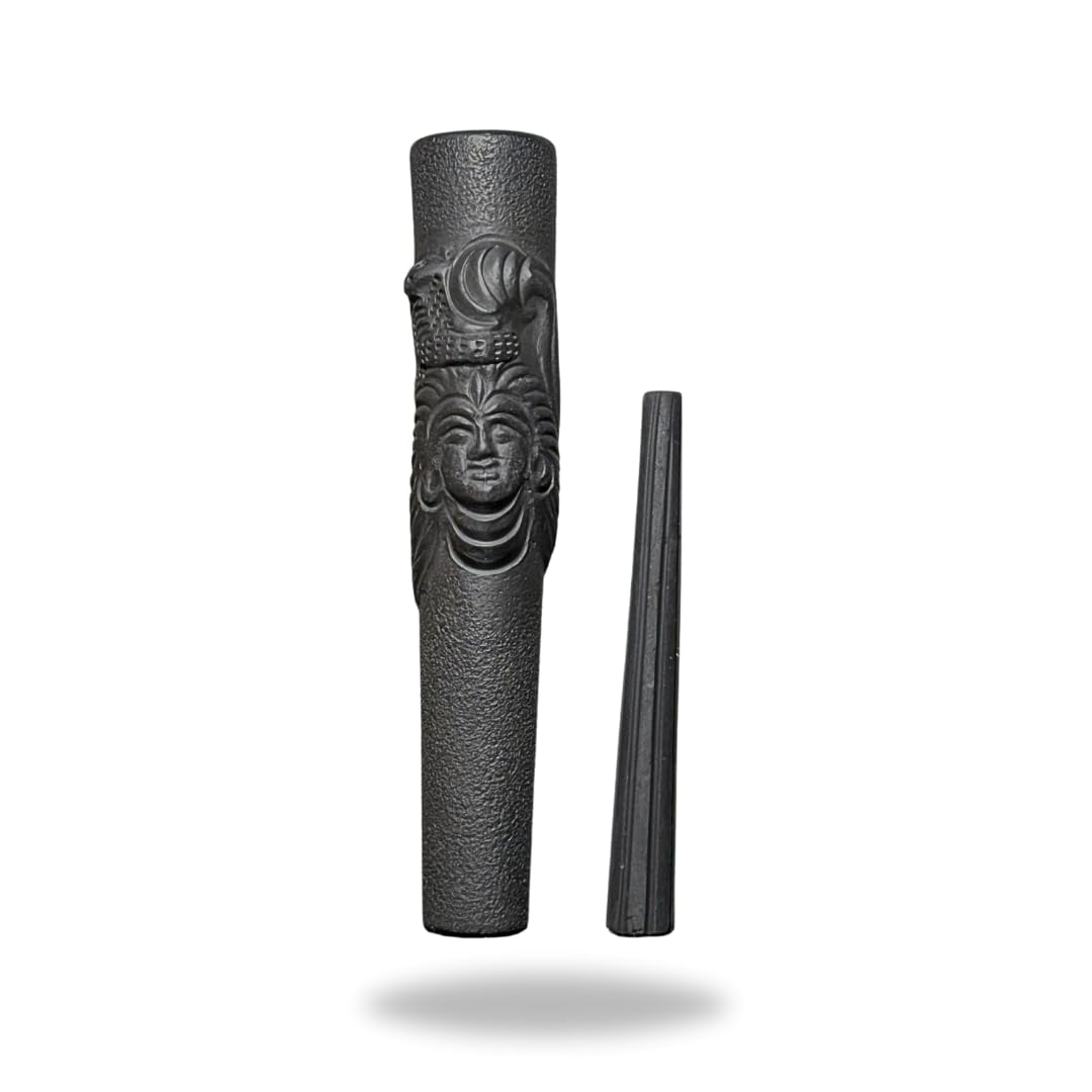 OutonTrip Clay 6-inch Handmade Shiva Chillum (Black)