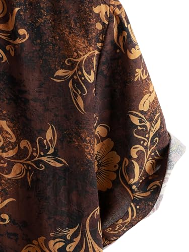 Image of JOTOOK Mens Hawaiian Shirt Short Sleeve Button Down Tropical Shirts Casual Floral Summer Beach Shirt