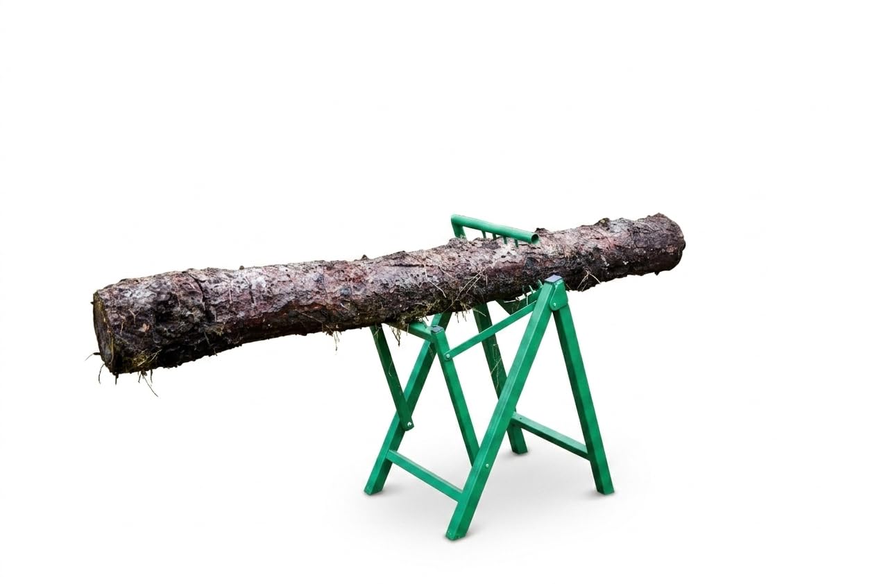 P. Lindberg Sägegestell zum Schneiden von Brennholz, Holzhalter aus Metall | Sägebock für Kettensägenarbeiten, Holzschnittstütze, Brennholzständer, Holzspaltständer,Holzhalter für Stämme bis zu 5m Länge