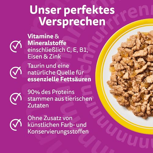 Whiskas 7+ Katzenfutter Geflügel Auswahl in Gelee, 12x85g (4 Packungen) – Hochwertiges Nassfutter ab dem 7. Lebensjahr in 48 Portionsbeuteln – Für die Bewahrung der Vitalität 4