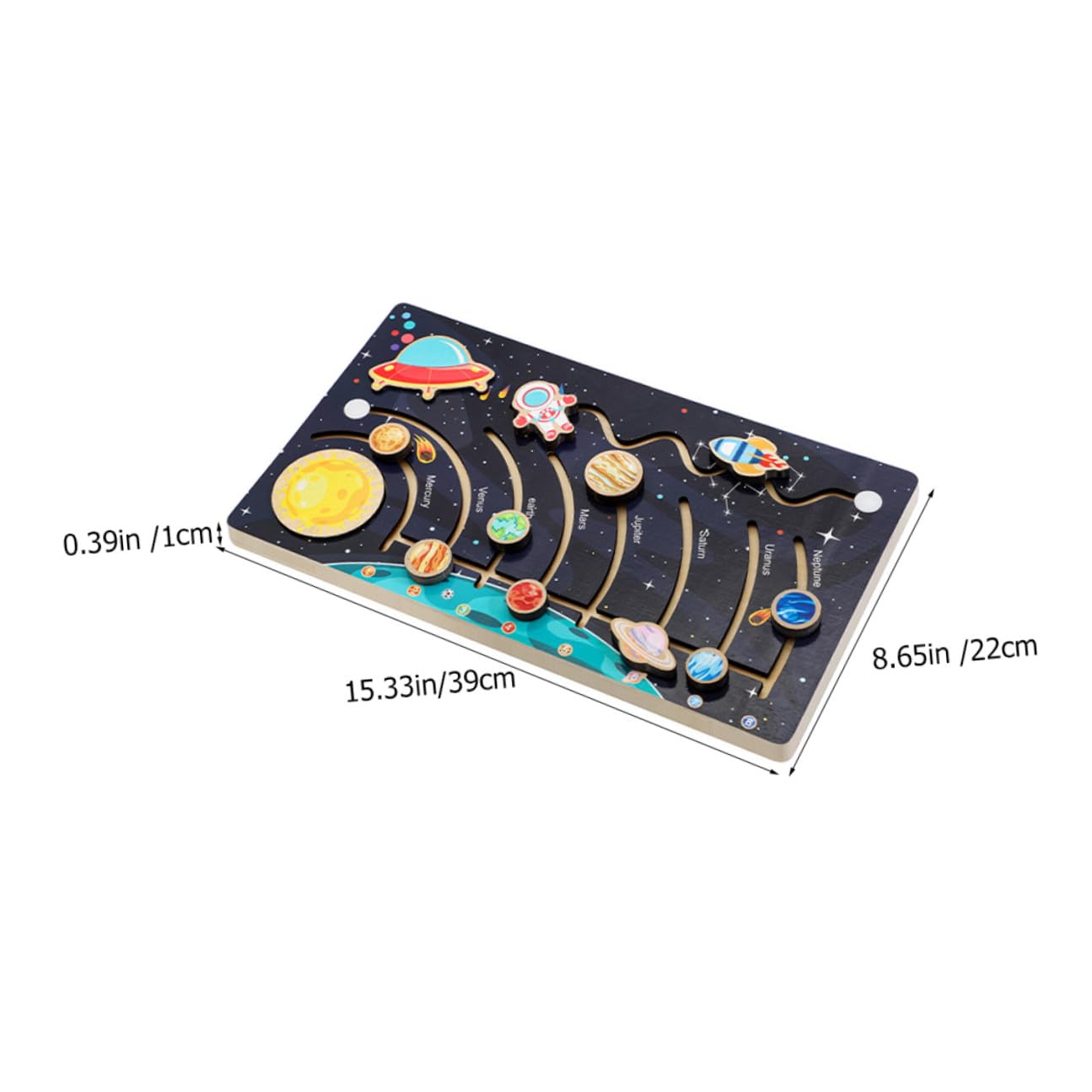 HANABASS Puzzle di Legno Montessori Sistema Solare per Bambini Pianeti in Legno, Migliora le Abilità Motorie la Memoria, per Attività Educative Prescolari