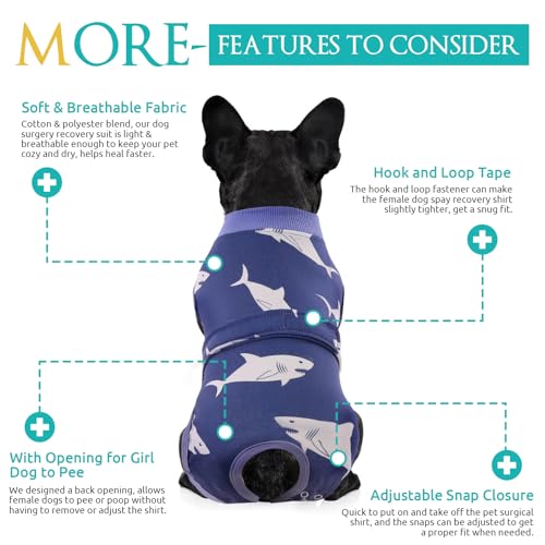 Image of KOESON Soft Dog Recovery Suit for Female Spay & Male Dogs After Surgery, M | Dog Recovery Shirt for Medium Dogs to Stop Licking Wounds, Breathable & Lightweight Alternative to Cone of Shame