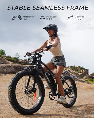 Image of isinwheel M10Plus Electric Mountain Bike for Adults, 26 inch*4.0 Fat Tire Ebike with 48V 13Ah Removable Battery, 1000W Peak Motor Electric Bicycle, 120KM Pas Range & 45KM /H Speed, 7 Speed for Snow