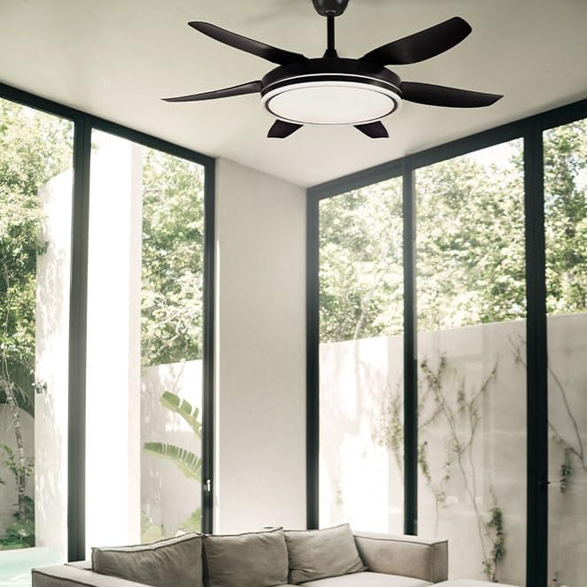 BEL AIR HOME - Ventilador de Techo con Motor DC, 132 CM, Luz LED 24W, 6 Velocidades de Aire y 3 Temperaturas de Luz, Mando a Distancia Incluido (ORION BLANCO)