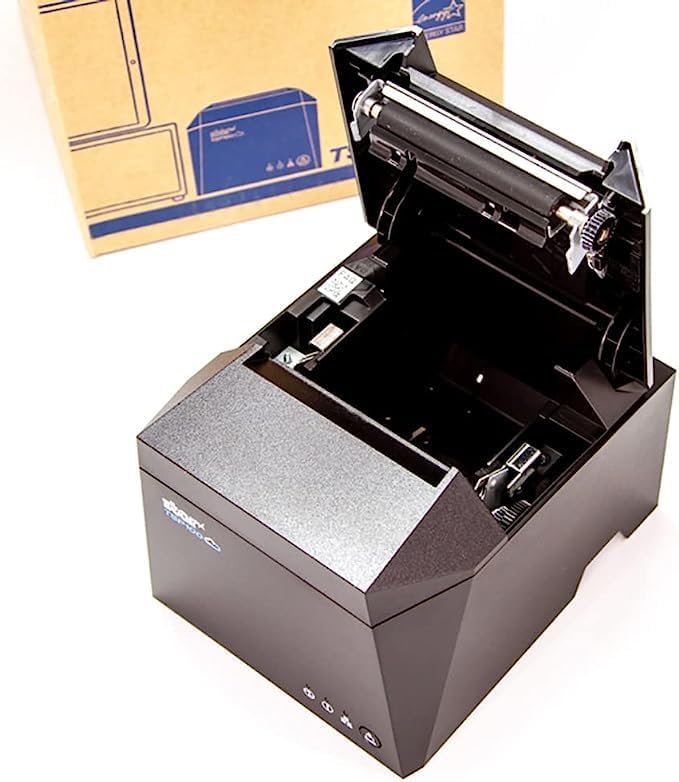 Wuzy Star Micronics TSP143IV TSP143III TSP100III Thermal Receipt Printer ETHERNET (LAN), with CloudPRNT,Android Open Accessory (AOA) and USB Cable Connectivity,250mm/sec Print Speed,203 dpi, Grey