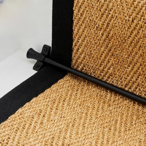 13 x Bulldog Stair Rods - Matt Black Decorative Stair Rod with Trumpet Finials 725mm x 10mm for Stair Runners up to 700mm