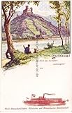  Postkarte. Rhein-Dampfschifffahrt, Kölnische und Düsseldorfer Gesellschafft. An Bord des Dampfers