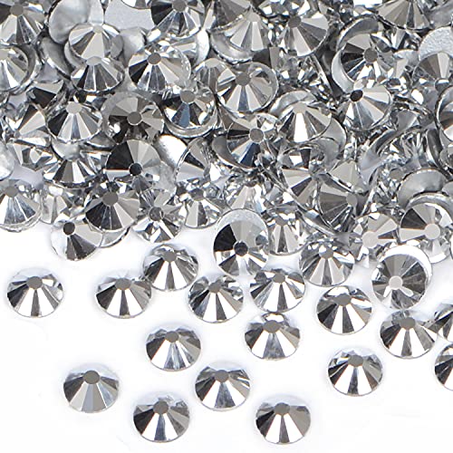Image of 2880PCS Art Nail Rhinestones non Hotfix Glue Fix Round Crystals Glass Flatback for DIY Jewelry Making with one Picking Pen (ss3 2880pcs, Labrdor)