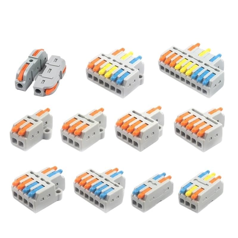 Terminale di connessione rapida, connettori for cavi compatti, connettori for cavi compatti rapidi con giunzione a molla Morsettiera for cablaggio push-in Connessione cavo elettrico domestico(D1 4o,10