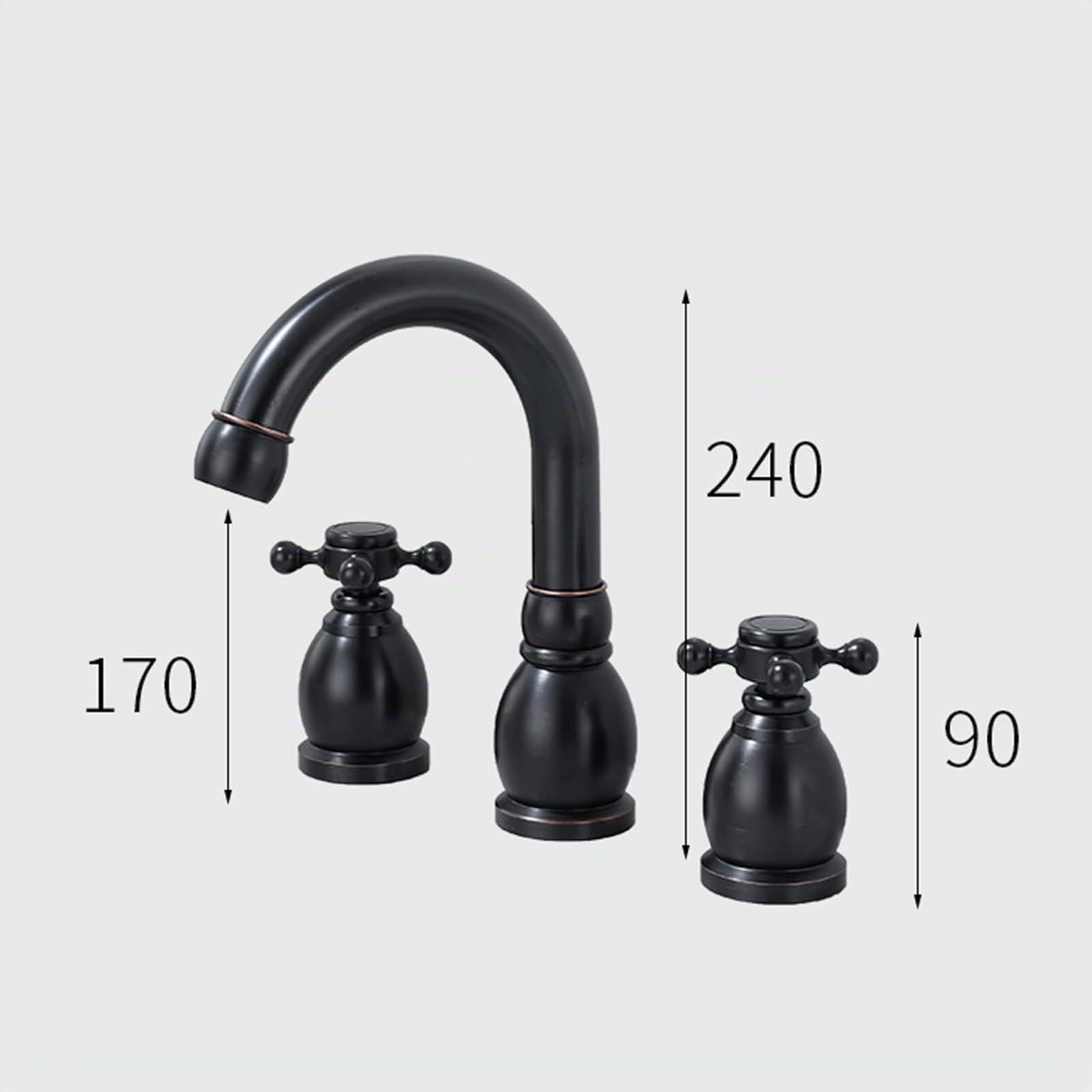 retrò 2-Handle Rubinetto Bagno Lavabo Caldo e Freddo Multifunzione Ottone Rubinetto per Lavabo Tre Fori Rubinetto di Mescolanza,Antico