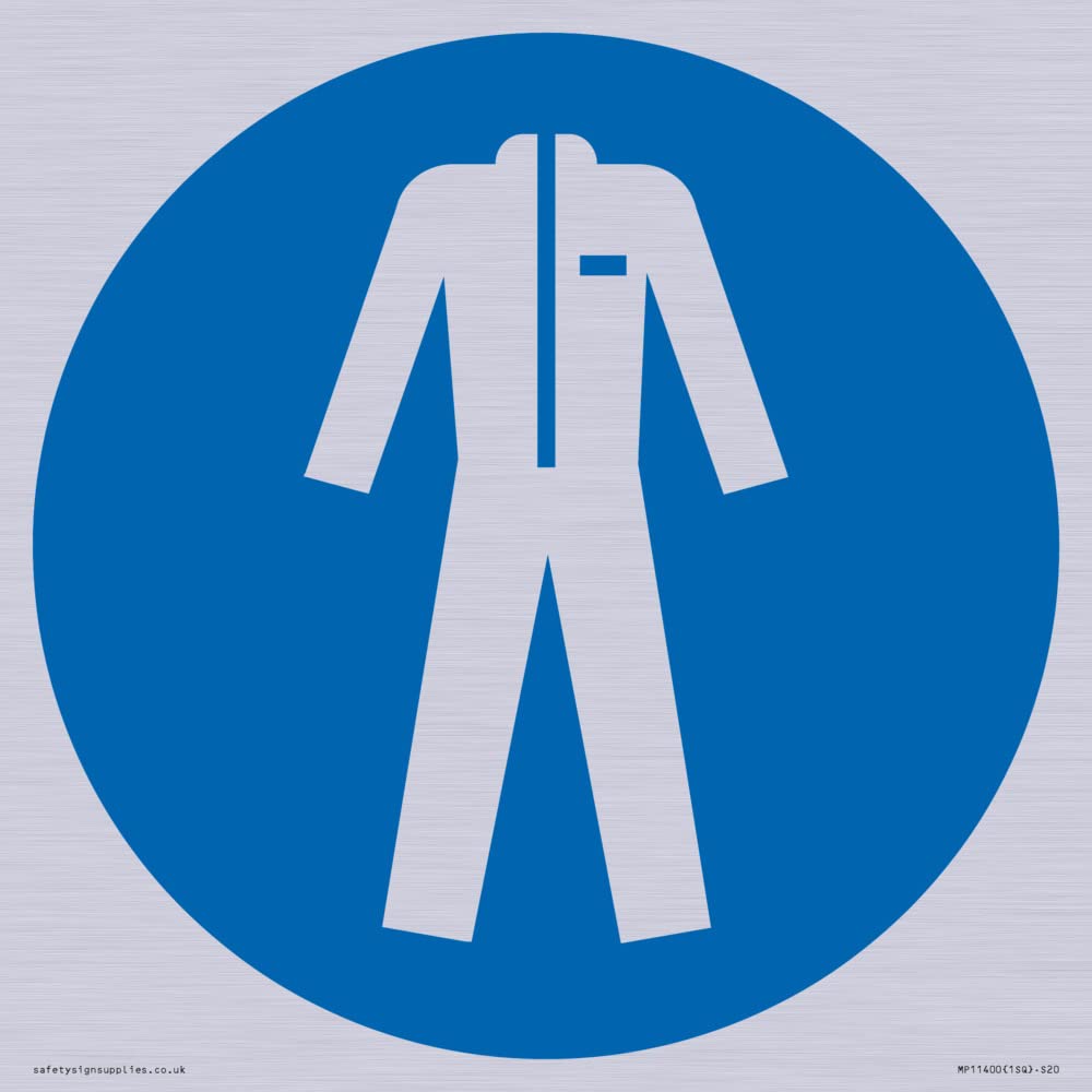Viking Signs Mandatory: Wear protective clothing Sign - 200x200mm - S20, Blue/White