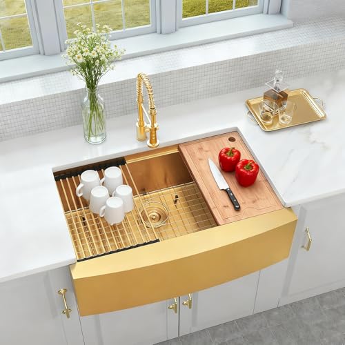 33 Gold Farmhouse Stainless Steel Sink