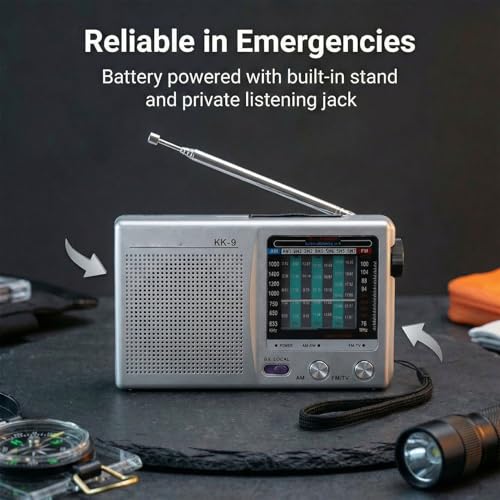 Radio portátil AM FM SW con jack de audífonos 3.5mm miniatura 5