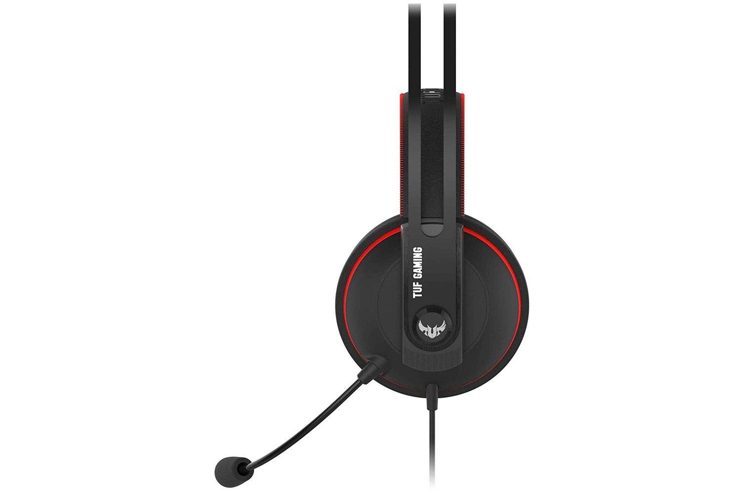 ASUS TUF Gaming H7 Cuffie gioco per PC, PS4, Nintedo Swicth, XBOX One, Audio virtuale 7.1 integrato, cuscinetti confortevoli, colore Rosso.