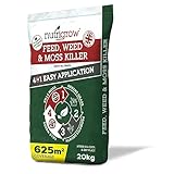Nutrigrow Professional 4-in-1 Feed, Weed & Moss Killer Lawn Fertiliser 625m² Pack - Greens grass, kills moss & weeds